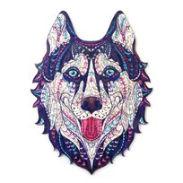 Drewniane Puzzle WESOŁY HUSKY M