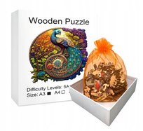 Drewniane puzzle / Wooden Puzzle / Paw / Duży Format A3 / 180 el.