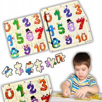 Drewniane puzzle z cyframi - edukacyjna układanka dla dzieci