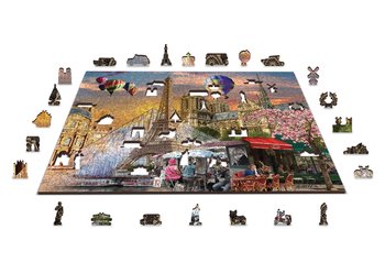 Drewniane Puzzle z figurkami – Wiosna w Paryżu rozm. XL, 600 elementów - Wooden.City
