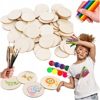 Drewniane scrapki KOŁA ze sklejki 50SZT Koło do malowania ozdabiania 5cm