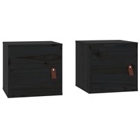 Drewniane szafki ścienne - czarne, 31,5x30x30 cm ( / AAALOE
