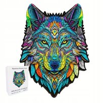 Drewniane Unikalne Puzzle Wilk Piękny Prezent Układanka 240El Rozm. L (A3)