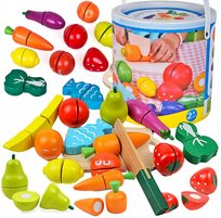 Drewniane Warzywa Owoce do Krojenia na Rzep Zestaw dla Dzieci jak Prawdziwe