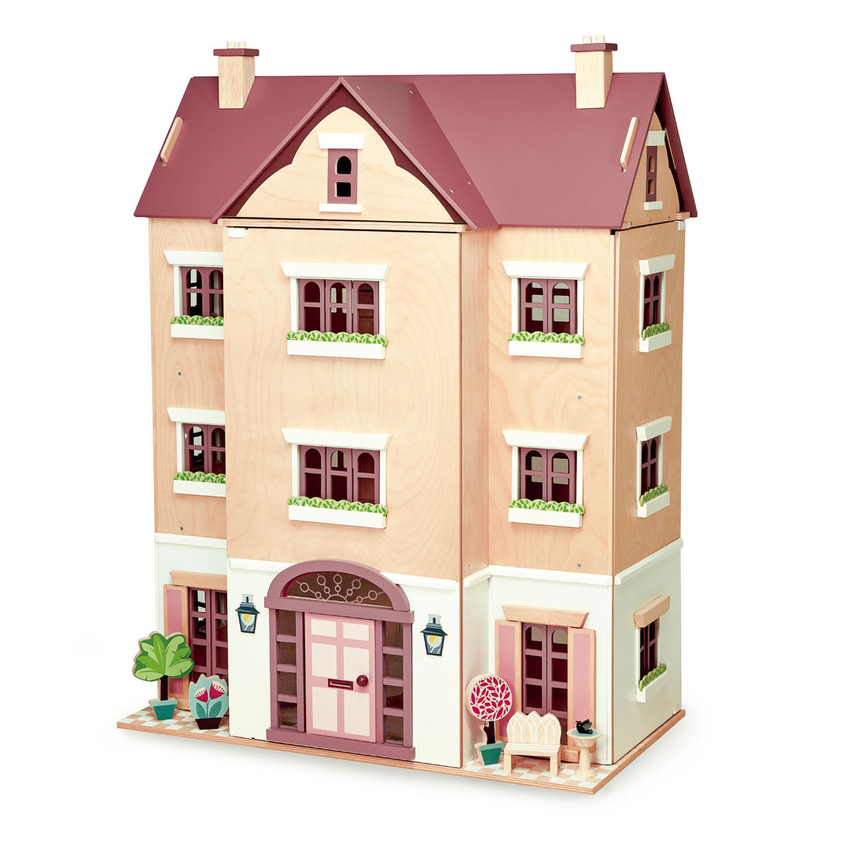 Zdjęcia - Wszystko dla lalek Drewniany czteropiętrowy domek dla lalek, Tender Leaf Toys