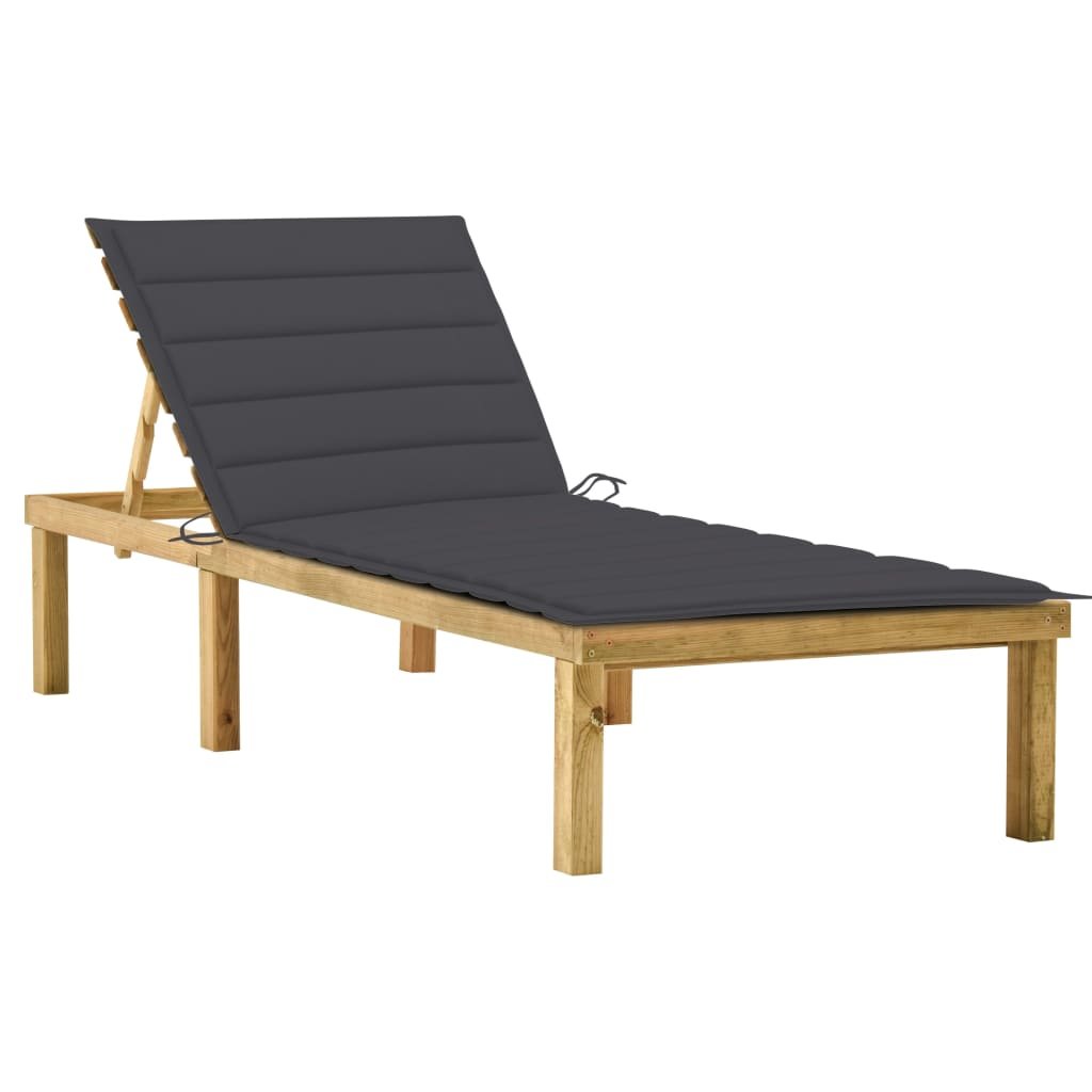 Zdjęcia - Meble ogrodowe Drewniany leżak z poduszką, 200x70x cm, a / AAALOE(31,5-77)