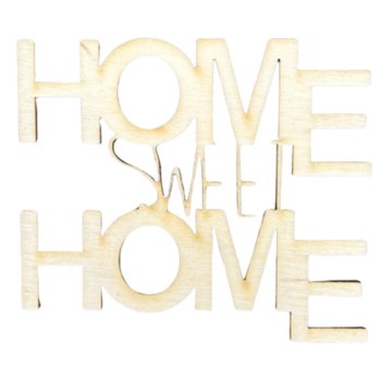 Drewniany napis Home sweet home decoupage ze sklejki dekor ozdoba - Kolorowe Motki
