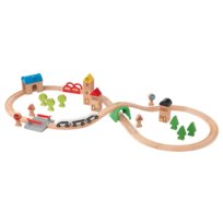 Drewniany Pociąg I Tory Lillabo 45 Elementów
