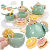 Drewniany Serwis Herbaty dla Dzieci - 15 Elementów Z876