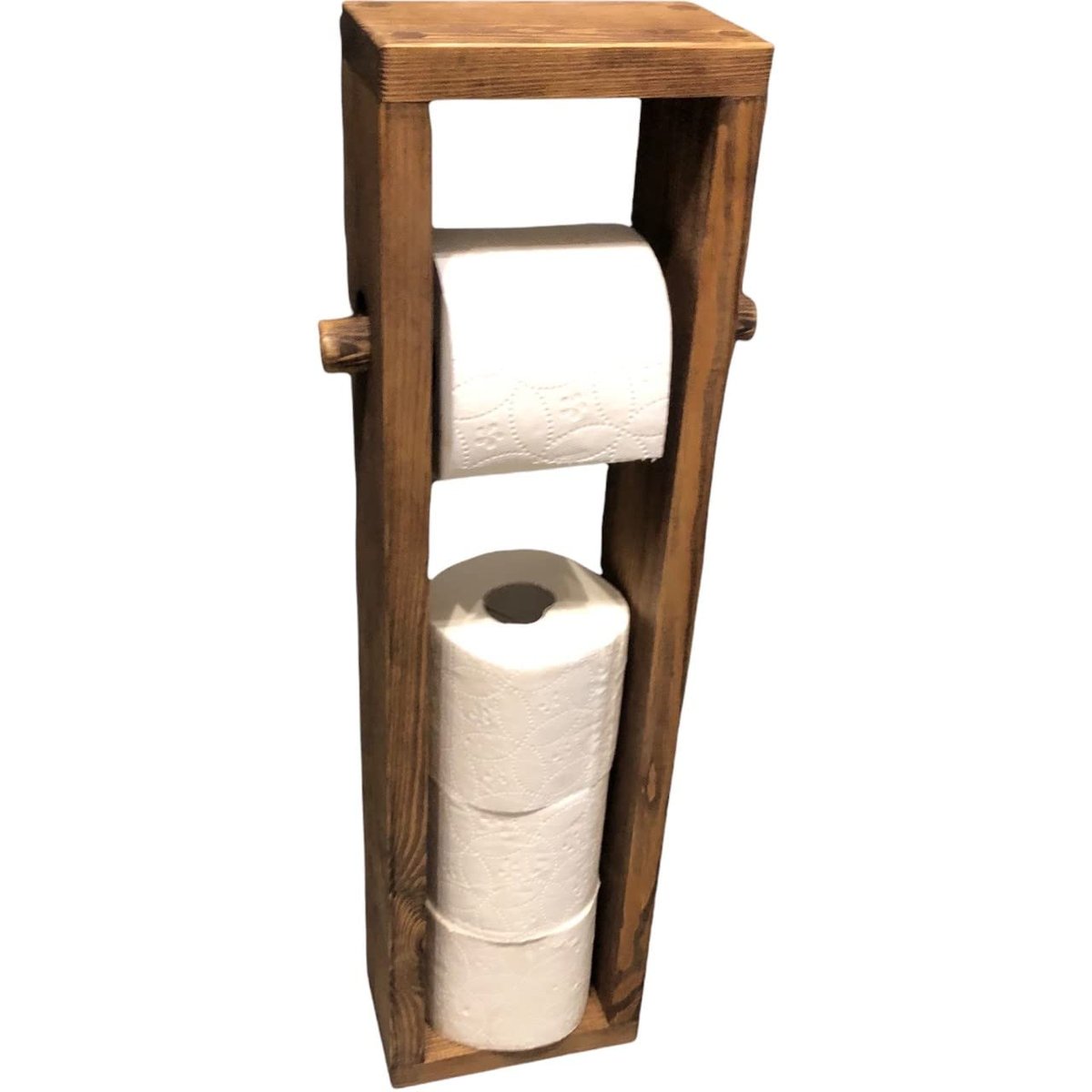 Zdjęcia - Uchwyt na papier toaletowy Drewniany stojak na papier toaletowy wenge, rustykalny styl ręcznie robion