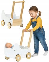 Drewniany Wózek Dla Lalek Lalki Jeźdździk Pchacz Głęboki