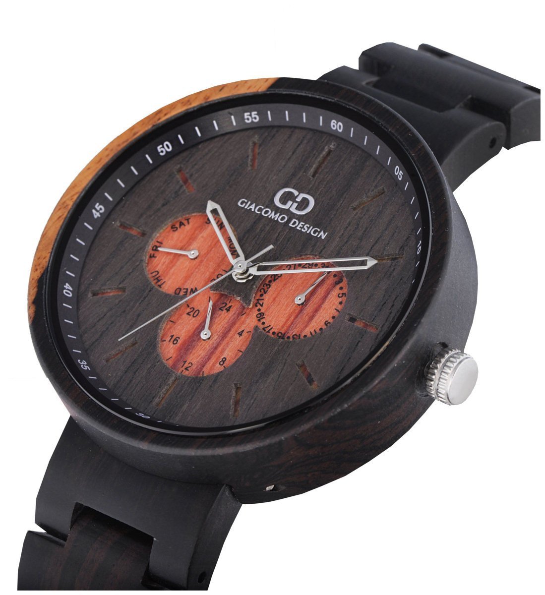 Фото - Наручний годинник Giacomo Design Drewniany zegarek  GD08103 MultiData 