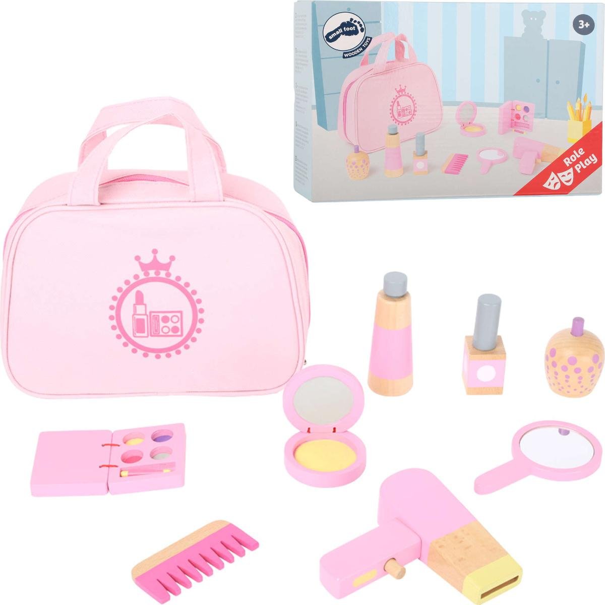Drewniany zestaw kosmetyczka torebka Make-Up z akcesoriami