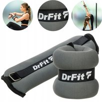 DrFit obciążniki na kostki i nadgarstki fitness siłownia 2x 1 kg szare