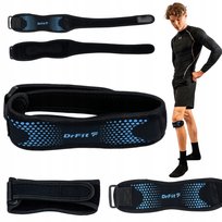 DrFit Opaska podrzepkowa orteza pod kolano czarno-niebieska DrFit