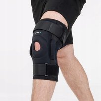 DrFit Zawiasowy stabilizator kolana z neoprenu z otworem na rzepkę M DrFit