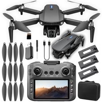 Dron E88 Gt Wyświetlacz Lcd 5' Silniki Bezszczotkowe 3 Baterie + Karta 8gb