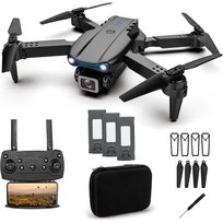 DRON E99 PRO MAX MEGA ZESTAW POKROWIEC 2 KAMERY TRZYMANIE LOTU AUTO START UNIKANIE PRZESZKÓD WIFI 3BATERIE ZABAWKA