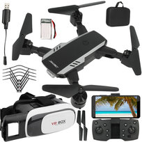 Dron Zdalnie Sterowany Kamera Wi-Fi na Tel. Składany 1800mAh + Okulary 3D