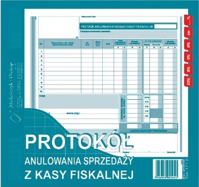 Druk 171-2 Protokół Anulowania Sprz. Z Kasy Fisk. - Inna Marka | Sklep ...