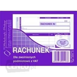 Druk, Rachunek dla zwolnionych z VAT, A6, oryginal + kopia - MICHALCZYK I PROKOP