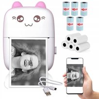 DRUKARKA TERMICZNA MINI KOT + 11 SZT ROLEK