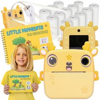 Drukuś 2.0 Jelonek żółty aparat dla dzieci + Album do zdjęć + 13 rolek papieru