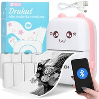 DRUKUŚ MINI DRUKARKA TERMICZNA DO ZDJĘĆ PRZENOŚNA BLUETOOTH 11ROLEK PREZENT
