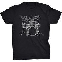 Drummer Sketch Koszulka Dla Muzyka Perkusisty GILDAN