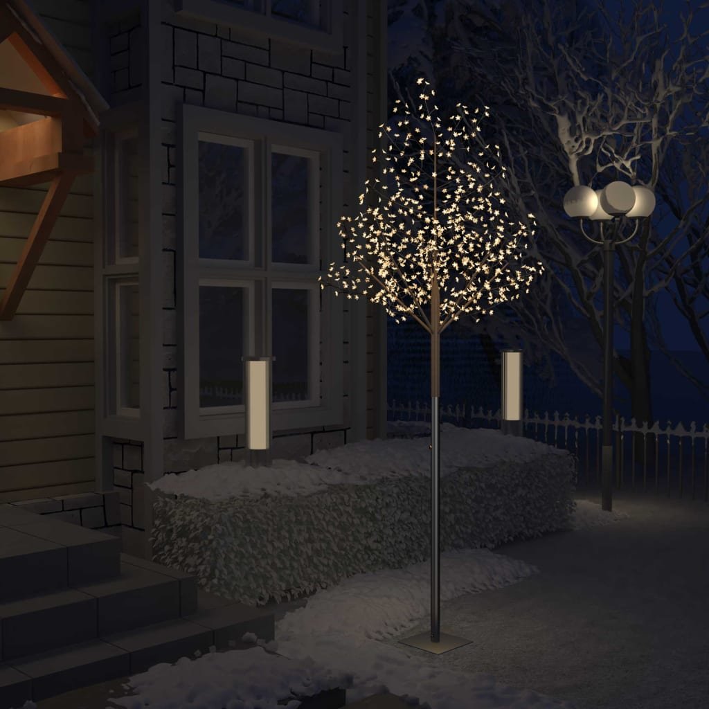 Drzewko z lampkami, 600 LED, ciepły biały, kwiat wiśni, 300 cm - vidaXL Sklep EMPIK.COM