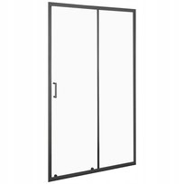 DRZWI PRYSZNICOWE WNĘKOWE PRZESUWNE 125CM BLACK KABINA WALK-IN SZYBA