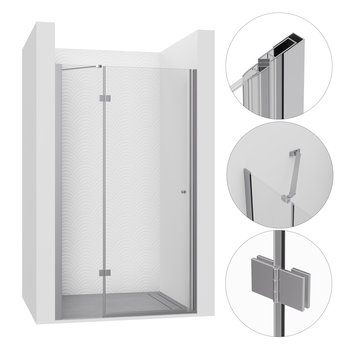 DRZWI PRYSZNICOWE WNĘKOWE UCHYLNE 100CM CHROM WALK-IN ŚCIANKA KABINA - SEVANTE