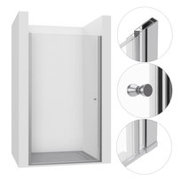 DRZWI PRYSZNICOWE WNĘKOWE UCHYLNE 85 CM CHROM KABINA WALK-IN SZYBA ŚCIANKA