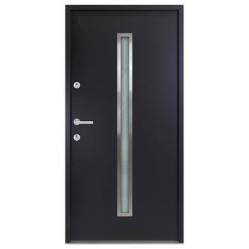 Drzwi wejściowe, antracytowe, 100x200 cm, aluminiu