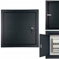 Drzwiczki Rewizyjne Metalowe Rewizja na Klucz Zamek 50x50 Cm Grafitowa