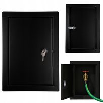 Drzwiczki Rewizyjne Metalowe Wyczystka Zamknięcie na Zamek 30x40 Cm Czarny