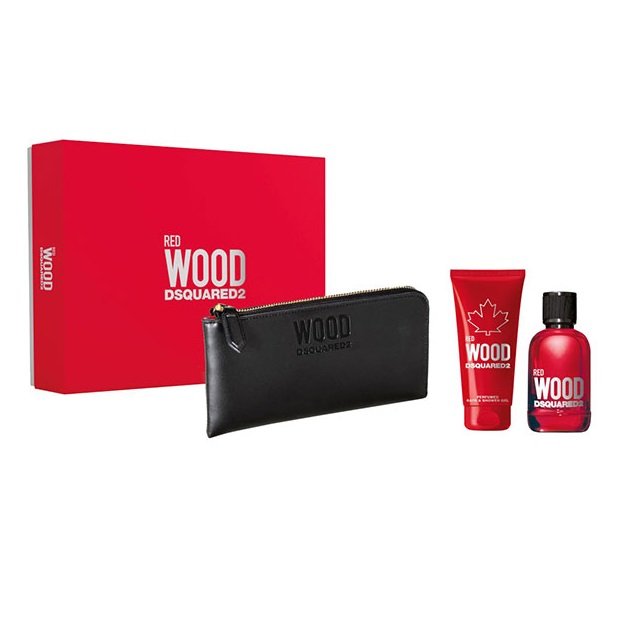 Dsquared2 Red Wood Pour Femme, Zestaw Kosmetyków, 2 Szt. + Portfel ...