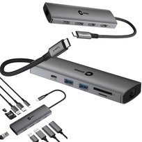 Dual Monitor USB-C 2xHDMI 4K DisplayPort LAN Ethernet do Laptopa Lenovo HUB