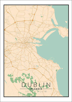 Dublin Mapa Kolorowa - Plakat 60x80 Cm - Galeria Plakatu | Sklep EMPIK.COM