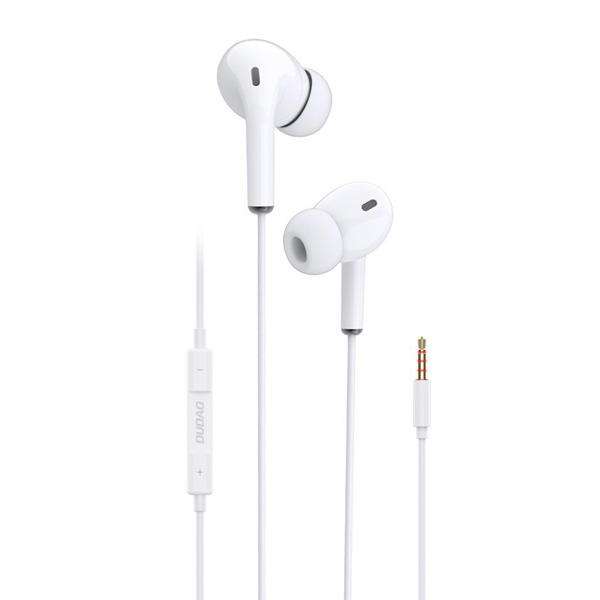Dudao dokanałowe słuchawki zestaw słuchawkowy z pilotem i mikrofonem 3,5 mm mini jack biały (X14 white) - 3,5 mm mini jack (męski) || 3 || 5 mm mini..