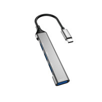 Dudao HUB 4w1 USB-C - 4x USB-A (3 x USB2.0 / USB3.0) 6,3cm czarny (A16T) Dudao