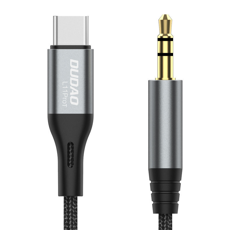 Zdjęcia - Kabel Dudao  audio USB-C - mini jack 3.5mm 1m szary  (L11PROT)