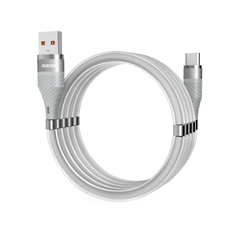 Dudao Samoorganizujący Magnetyczny Kabel Przewód Usb Usb Typ C 5 A 1 M Szary L1xst Light Gray 8853