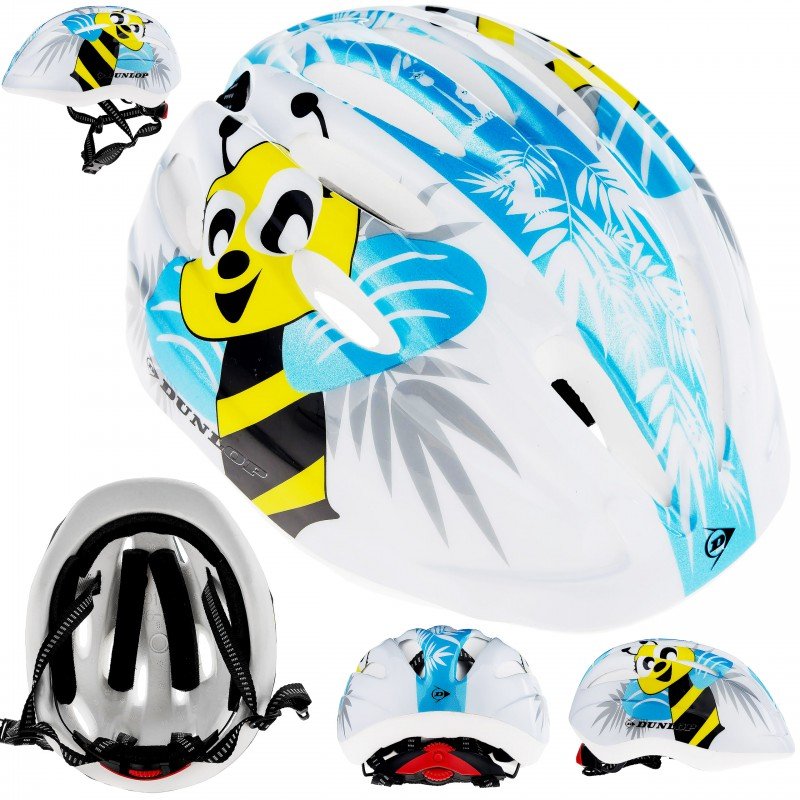 Dunlop, Kask rowerowy dziecięcy, Pszczółki, biały, rozmiar uniwersalny