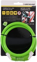 Dunlop, Zapięcie Rowerowe Spiralne Na Szyfr 1.0 x 65 cm , Zielony Dunlop