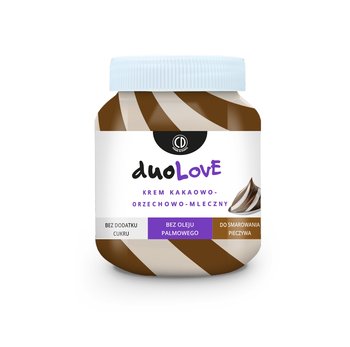 duoLove - krem o smaku kakaowo-orzechowo-mlecznym 350g (bez dodatku cukru, bez oleju palmowego) - CD Królowa Pszczół