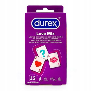 Durex Love Mix, Zestaw 4 Rodzaje Prezerwatyw, Wyrób medyczny, 12szt - Durex