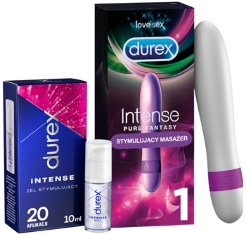 Durex, Wibrator Pure Fantasy + Żel Intymny Intense, 10 ml - Durex