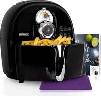 Duronic AF1 BK Frytownica frytkownica programator | beztluszczowa | na gorące powietrze | minipiekarnik | 1500W | multirobot kuchenny | 2,2L | czarna | do smażenia, gotowania, pieczenia
