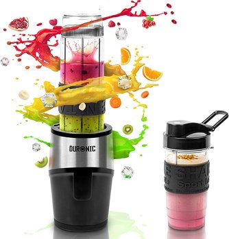 Duronic, BL520 Miniblender personalny blender kielichowy z bidonami 400 i 570 ml do koktajli smoothie moc | Blend & Go bez przelewania, 500 W - Duronic